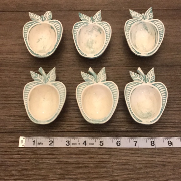 Individual deviled egg cups vintage ceramic apple design. Set of 6 unique EUC - Picture 2 of 9